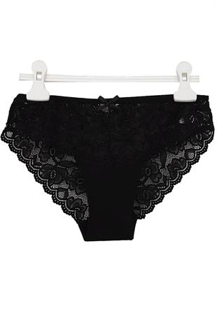 Tutku Kadın Dantel Külot Pamuklu Renkli Güpürlü Bikini 