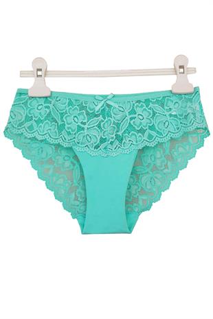 Tutku Kadın Dantel Külot Pamuklu Renkli Güpürlü Bikini 