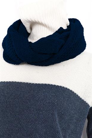 Unisex Örgü Boyunluk Kadın Erkek Atkı Boyunluk Akrilik Örgü