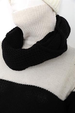 Unisex Örgü Boyunluk Kadın Erkek Atkı Boyunluk Akrilik Örgü