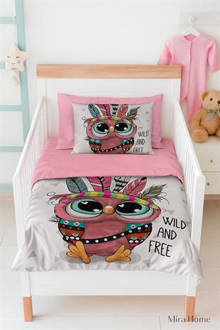 Yenidoğan Kız Bebek Nevresim Takımı 3D Pamuklu Wild and Free