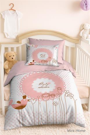 Yenidoğan Kız Bebek Nevresim Takımı 3D Pamuklu  Baby Shower