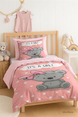 Yenidoğan Kız Bebek Nevresim Takımı 3D Pamuklu İts A Girl