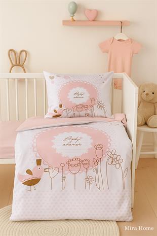 Yenidoğan Kız Bebek Nevresim Takımı 3D Pamuklu  Baby Shower