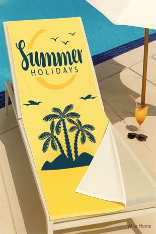 Yetişkin Unisex 70x140 Cm Yaz Desenli Plaj ,Deniz , Banyo Havlusu Ocean