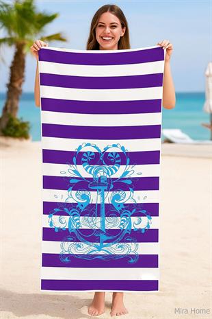 Yetişkin Unisex 70x140 Cm Yaz Desenli Plaj ,Deniz , Banyo Havlusu Ocean