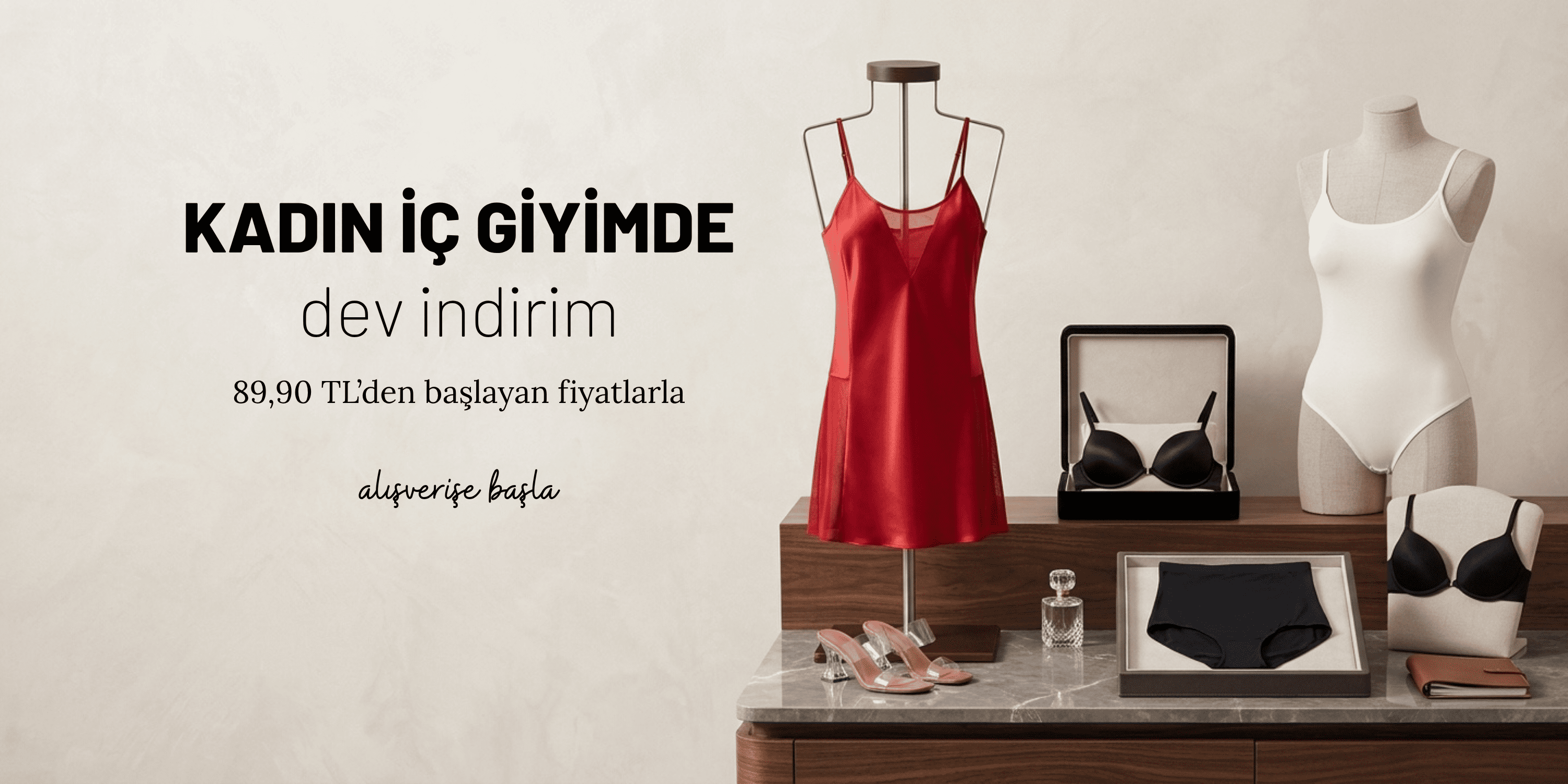 Kadın iç giyimde indirim