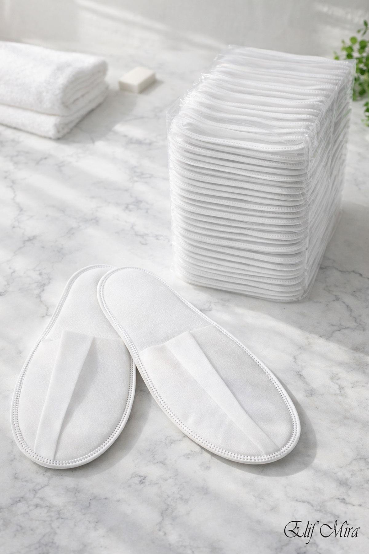 100 Çift Tek Kullanımlık Ekonomik Otel Spa Tabansız Tela Terlik Seti