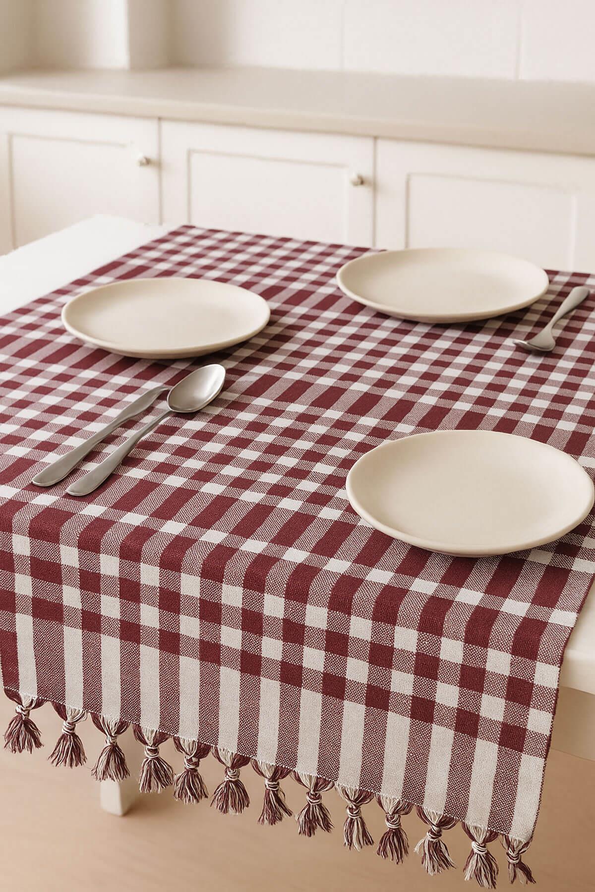 170x170 Pötikare Yer Sofra Bezi Piknik Masa Örtüsü Saçaklı