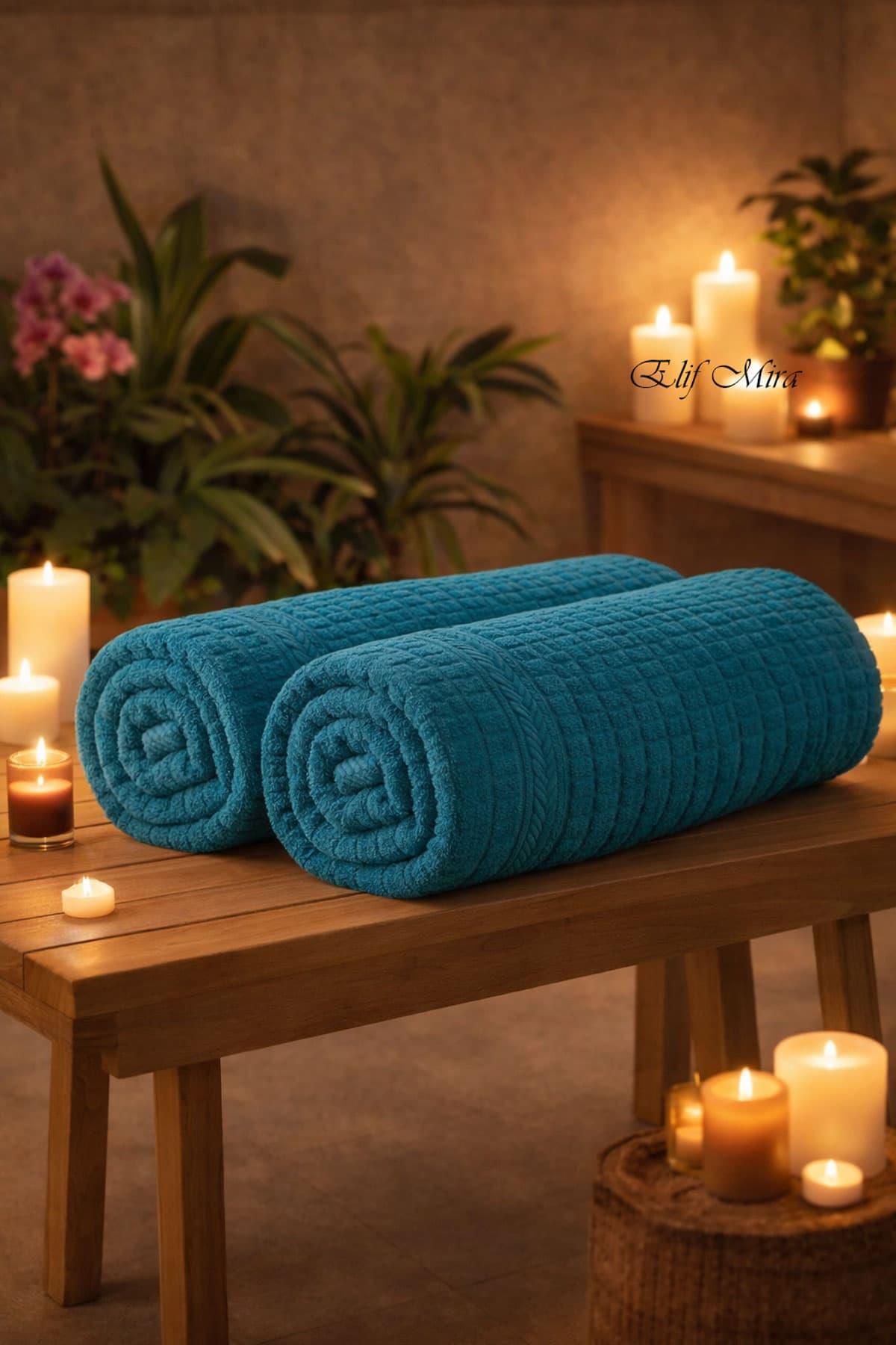 2'li Paket %100 Pamuklu Büyük Boy Banyo Havlusu Seti 90x150 cm Grand Spa