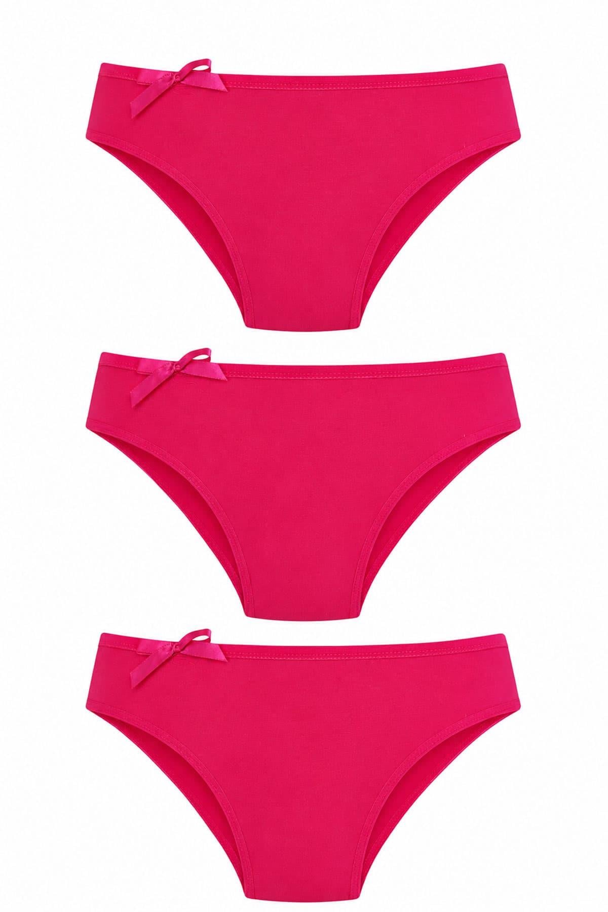 3lü Kadın Bikini Külot Pamuklu Renkli Ekonomik Rahat