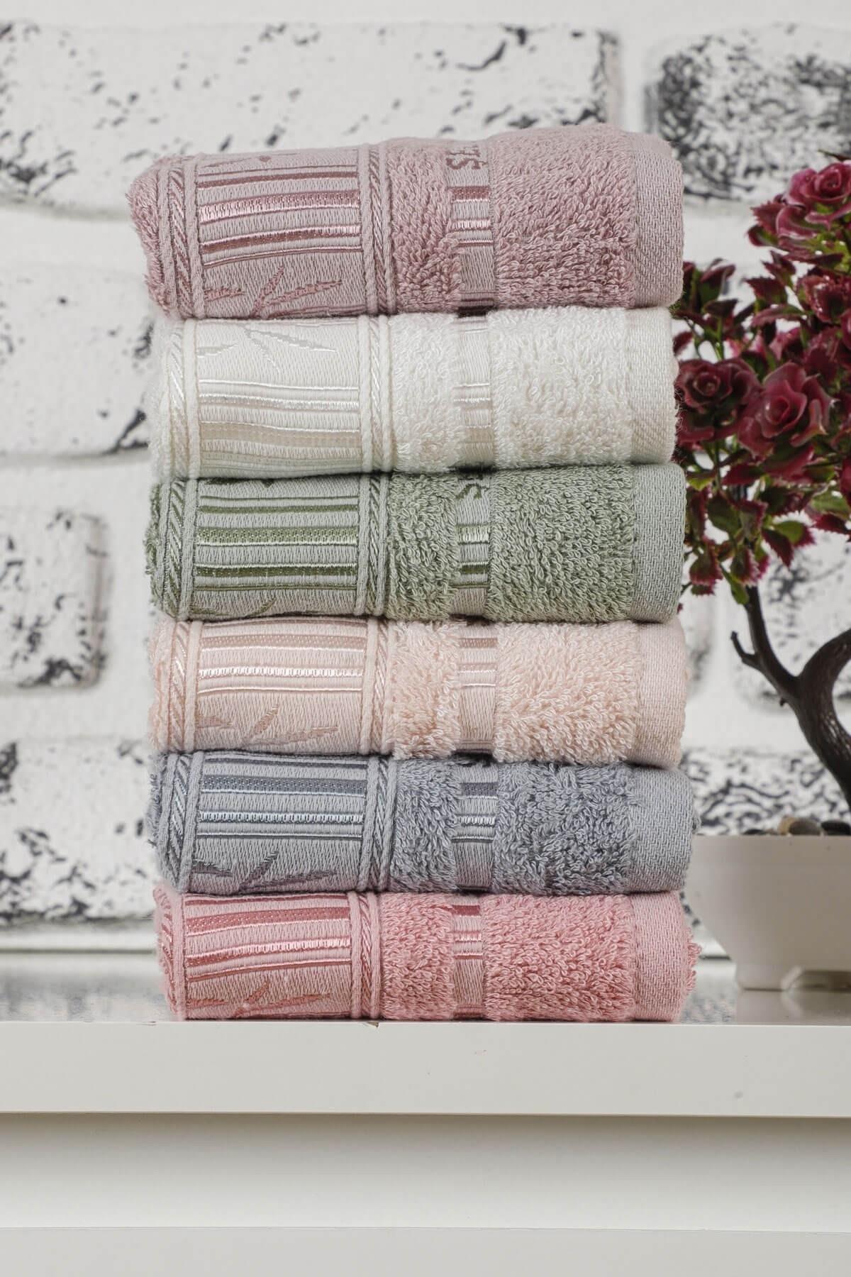 6 lı Renkli Bambu Mutfak Havlusu 30 x 50 Cm