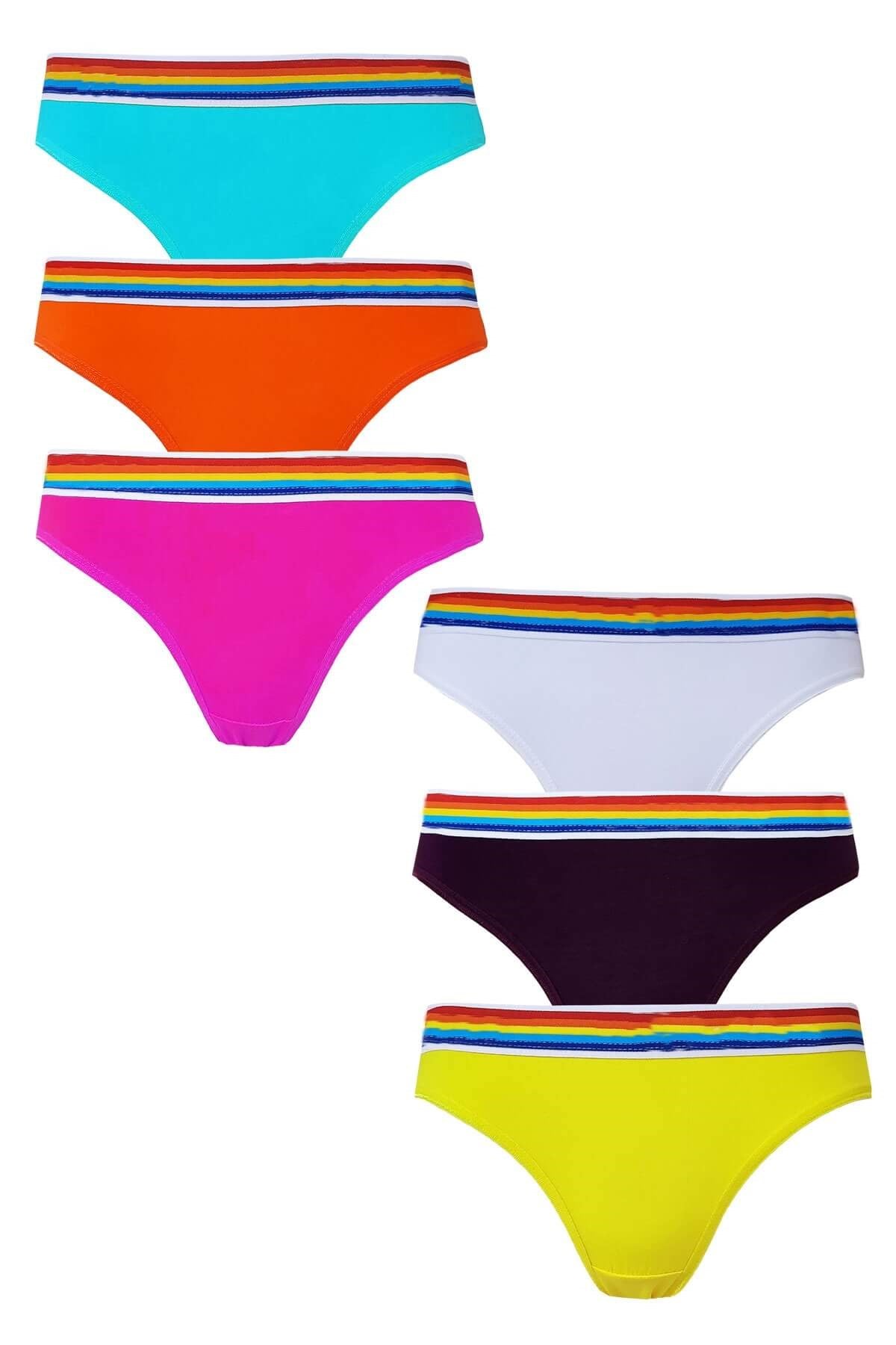6 lı Tutku Kadın Karışık Renkli Bikini Külot Seti Hazal