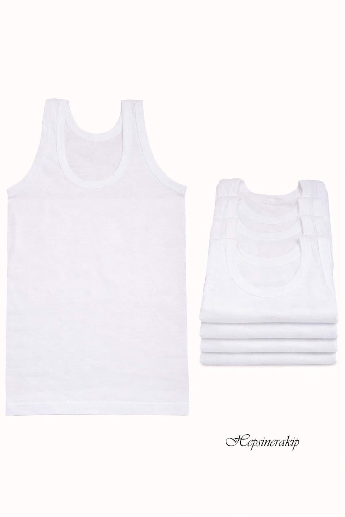 6lı Erkek Çocuk Klasik Askılı Pamuklu Penye Atlet Ekonomik Fanila