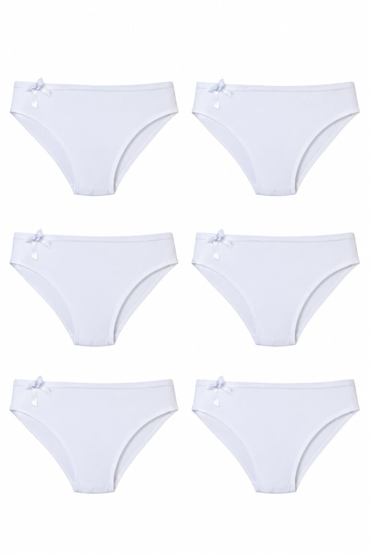 6'lı Kadın Renkli %100 Pamuklu Bikini Külot Seti