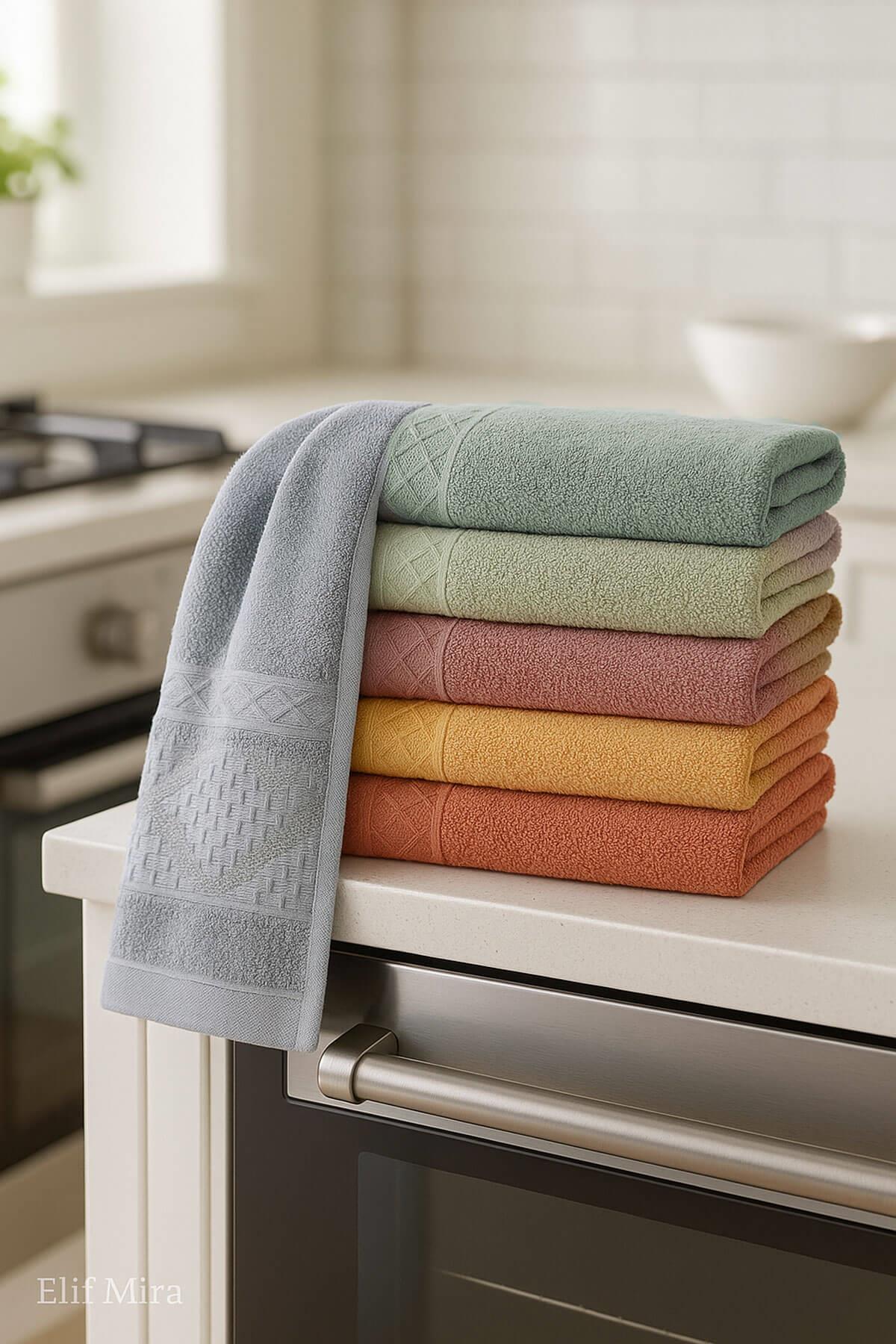 6'lı Mutfak Havlusu Seti 30x50 cm %100 Pamuklu Fatma