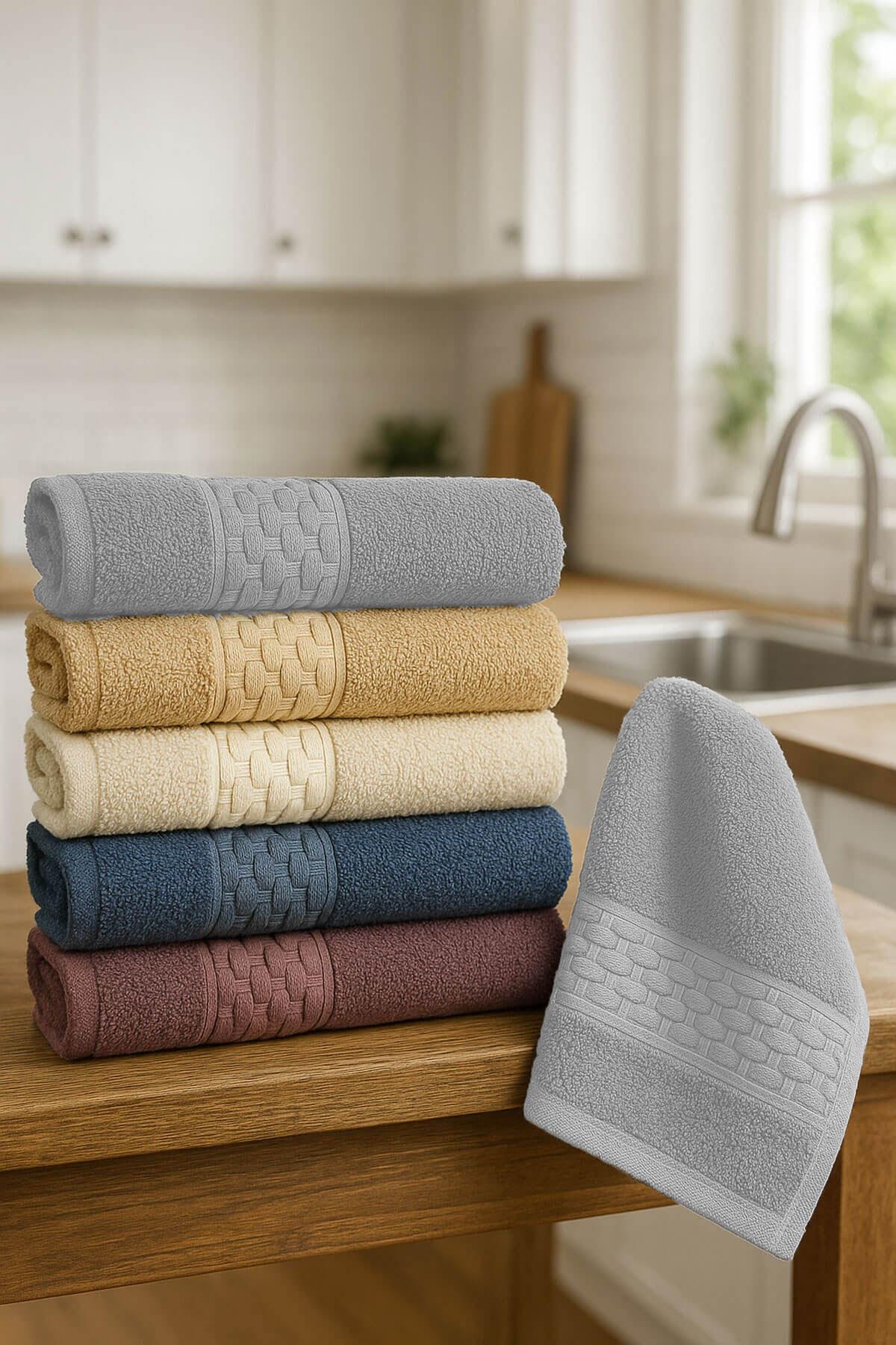 6'lı Mutfak Havlusu Seti 30x50 cm %100 Pamuklu Wendy