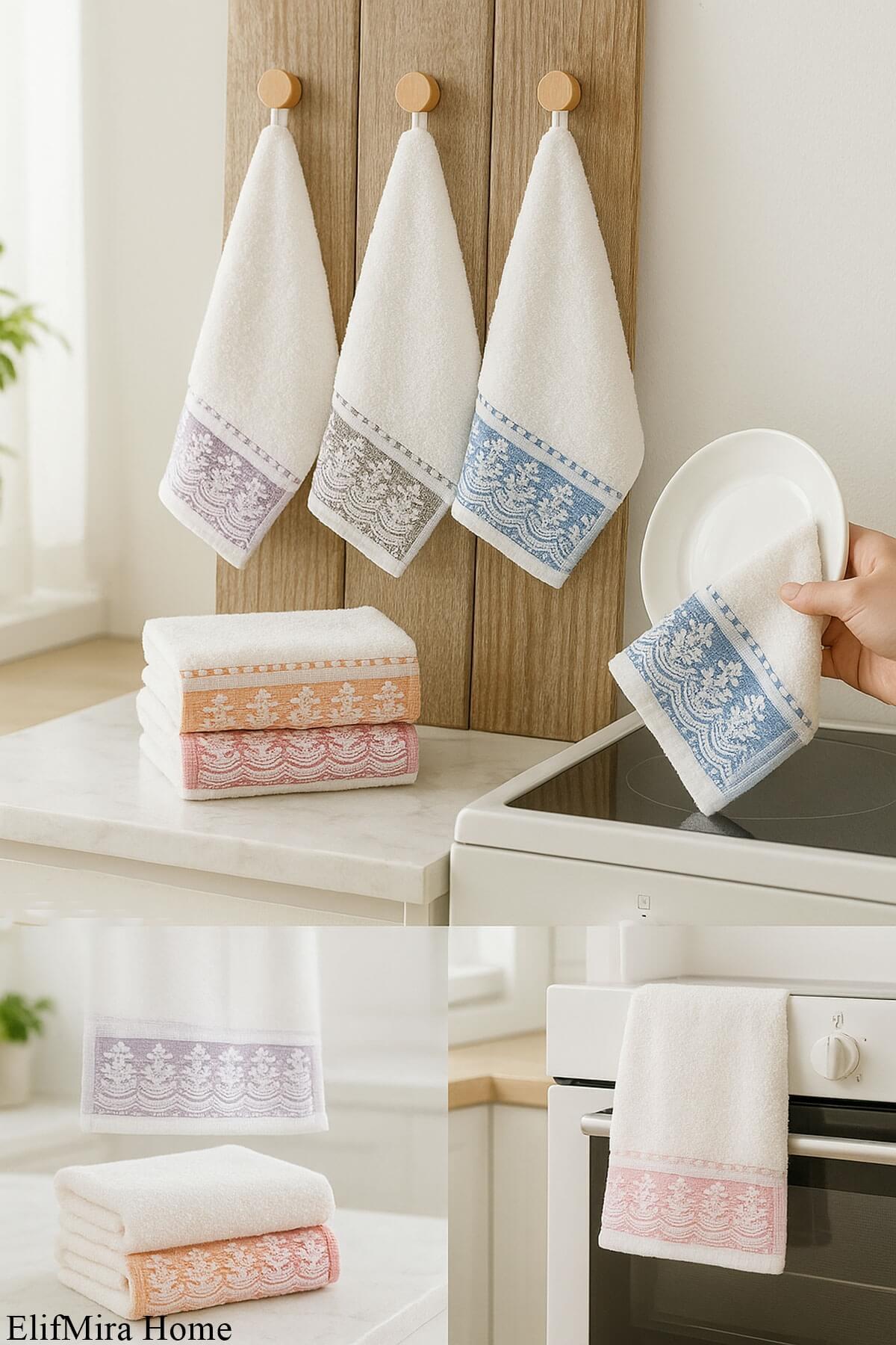 6'lı Mutfak Havlusu Seti 30x50 cm %100 Pamuklu Ege Esintisi