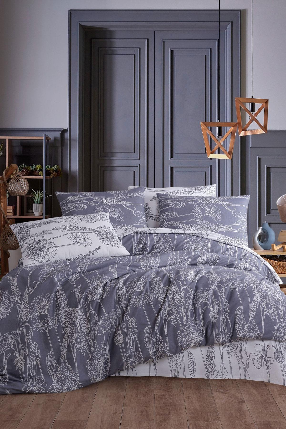 Çift Kişilik Nevresim Takımı Pamuklu Gece Bahçesi