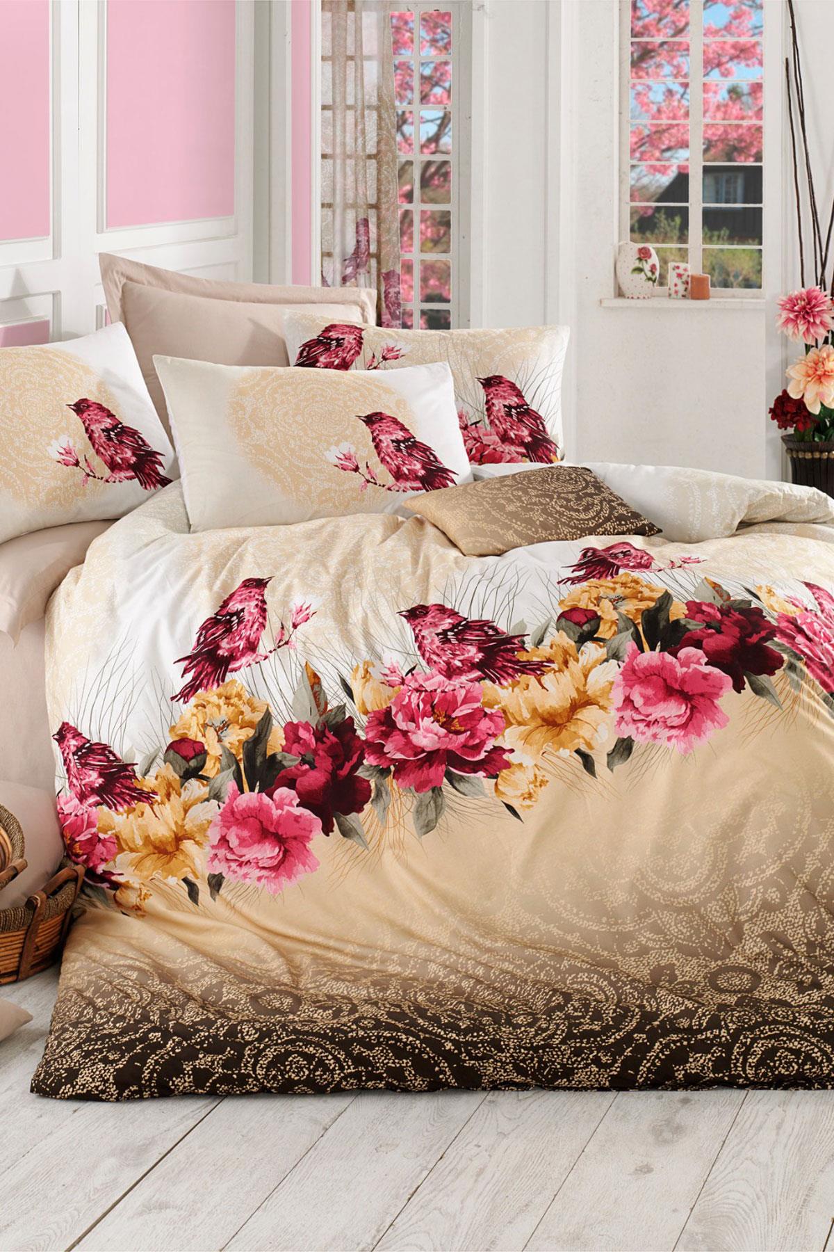 Çift Kişilik Ranforce Nevresim Takımı %100 Pamuklu Çalıkuşu