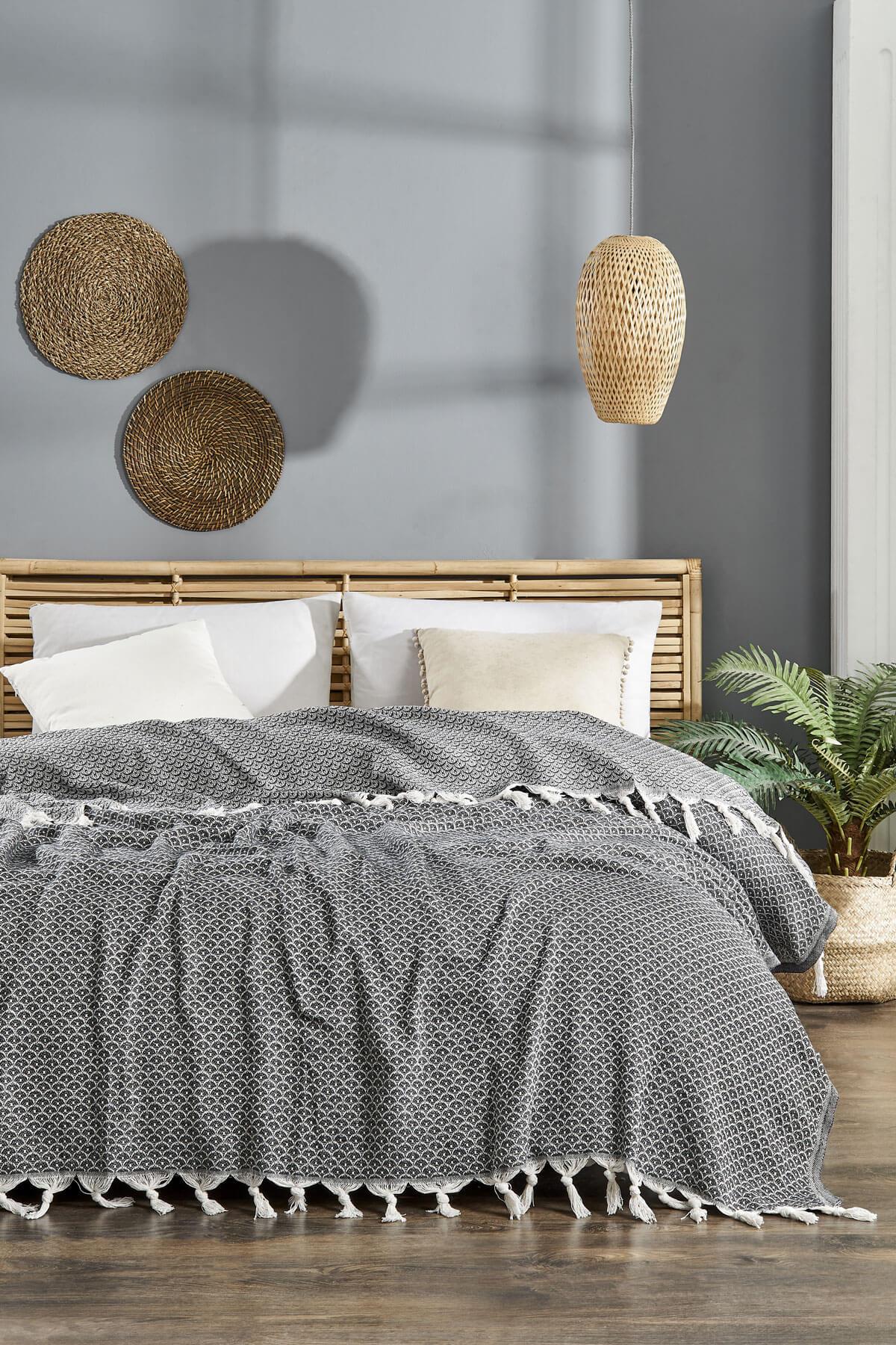 Çift Kişilik Yatak Pikesi Deniz Antrasit 200 x 230 Cm