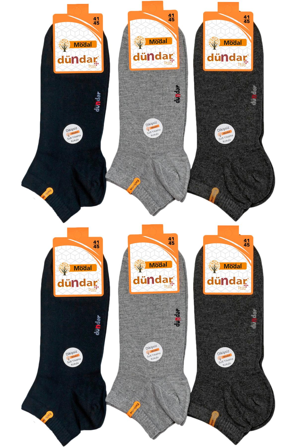 Dündar 6lı Erkek Modal Kısa Patik Çorap Asorti Dikişsiz Çorap
