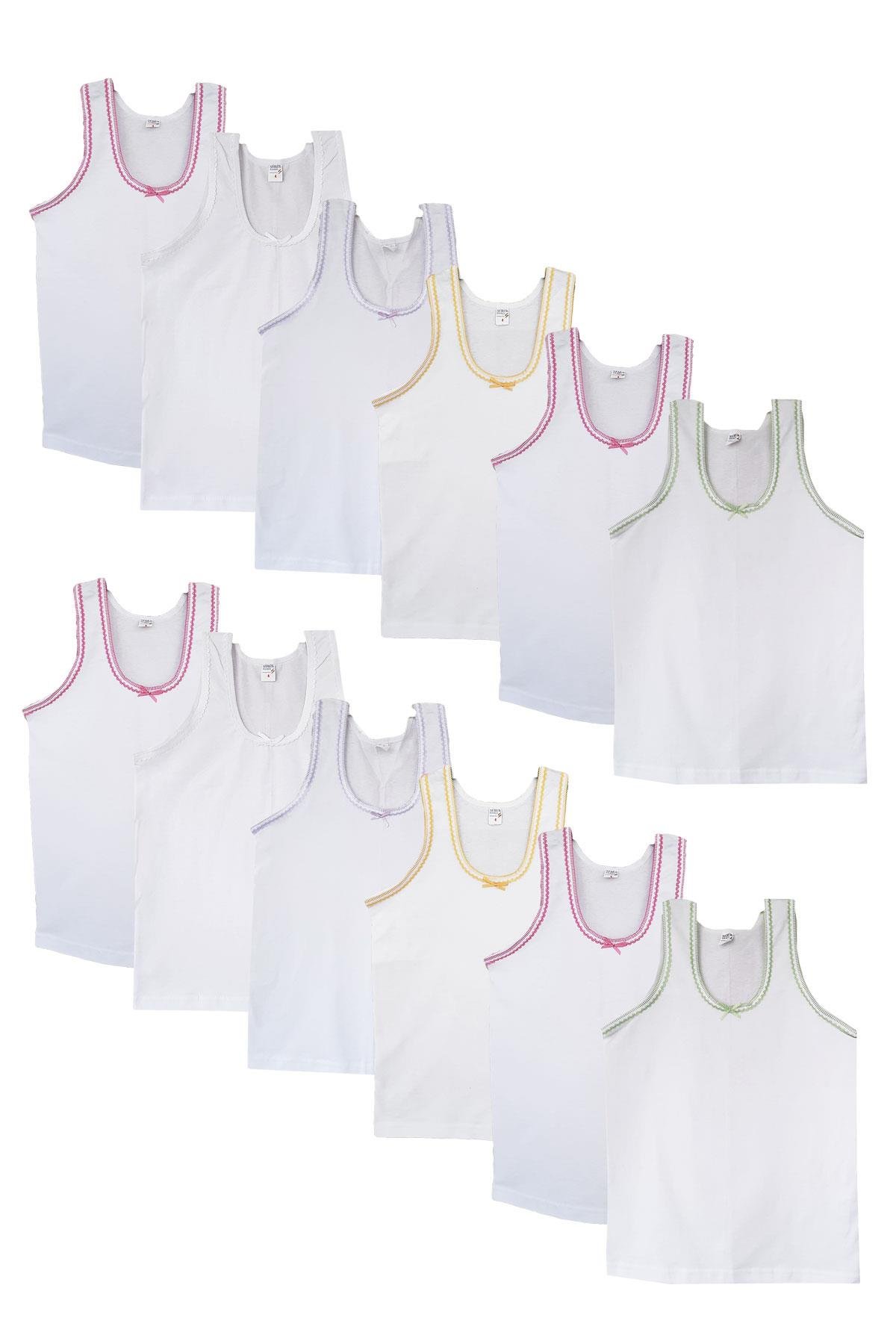 Seher Yıldızı 12li Geniş Askılı Kız Çocuk Atlet Pamuklu Fanila