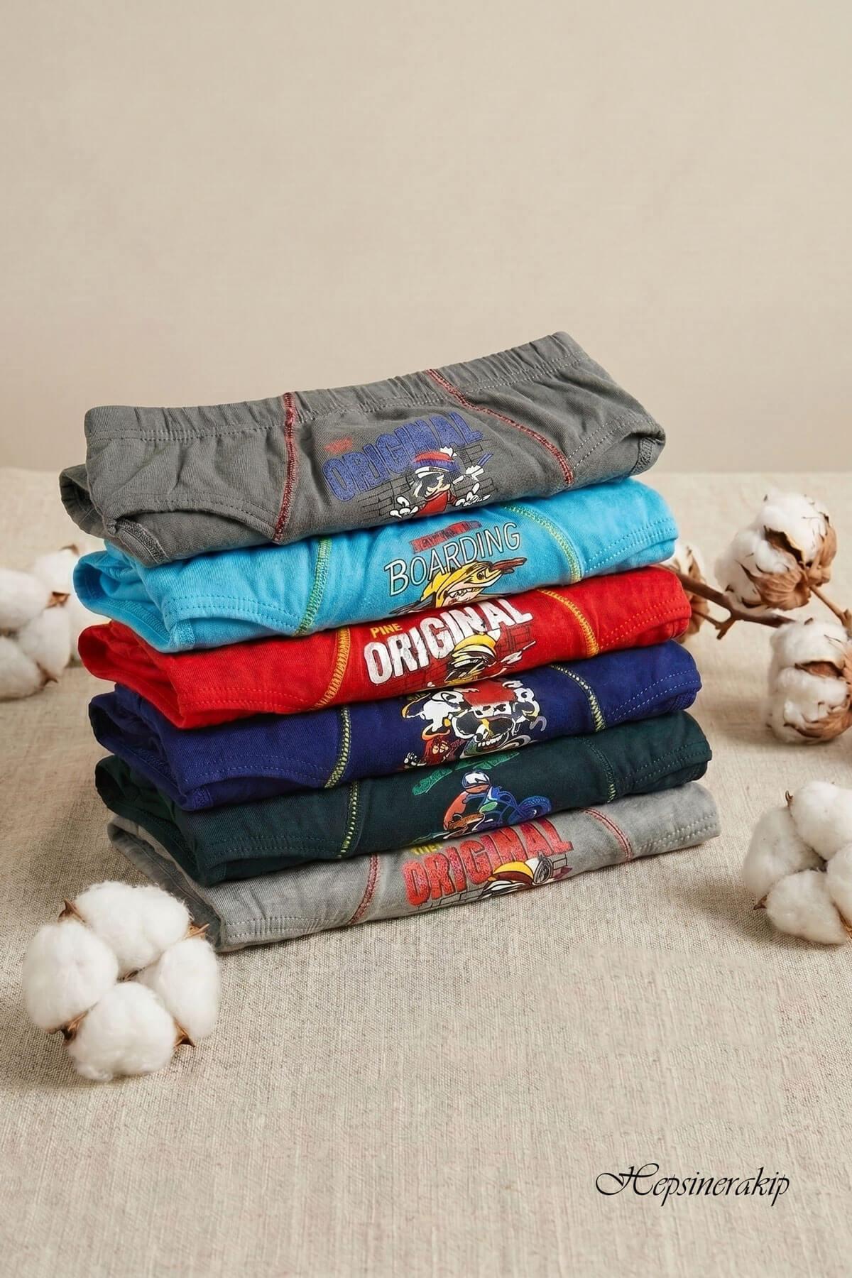 Tutku İç Giyim Erkek Çocuk Desenli Slip Külot 6 lı Paket