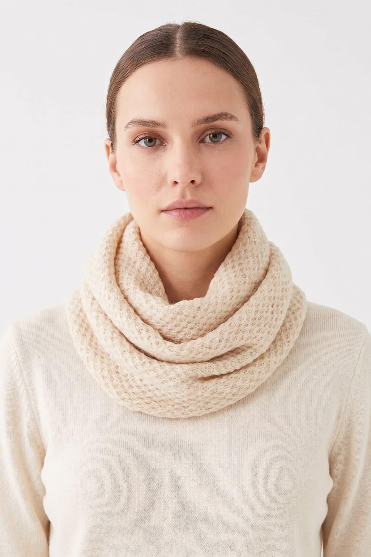 Unisex Örgü Boyunluk Kadın Erkek Atkı Boyunluk Akrilik Örgü