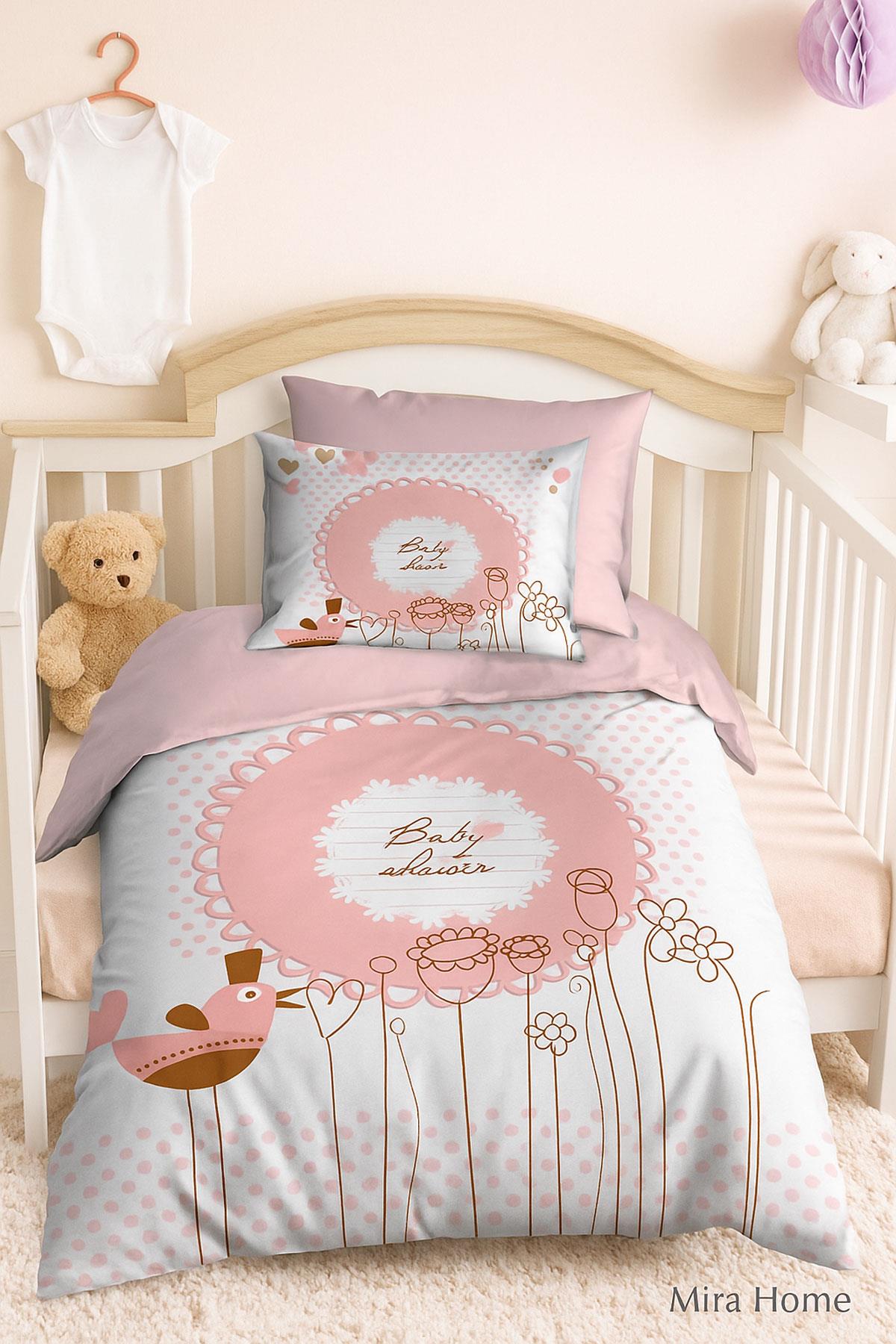 Yenidoğan Kız Bebek Nevresim Takımı 3D Pamuklu  Baby Shower