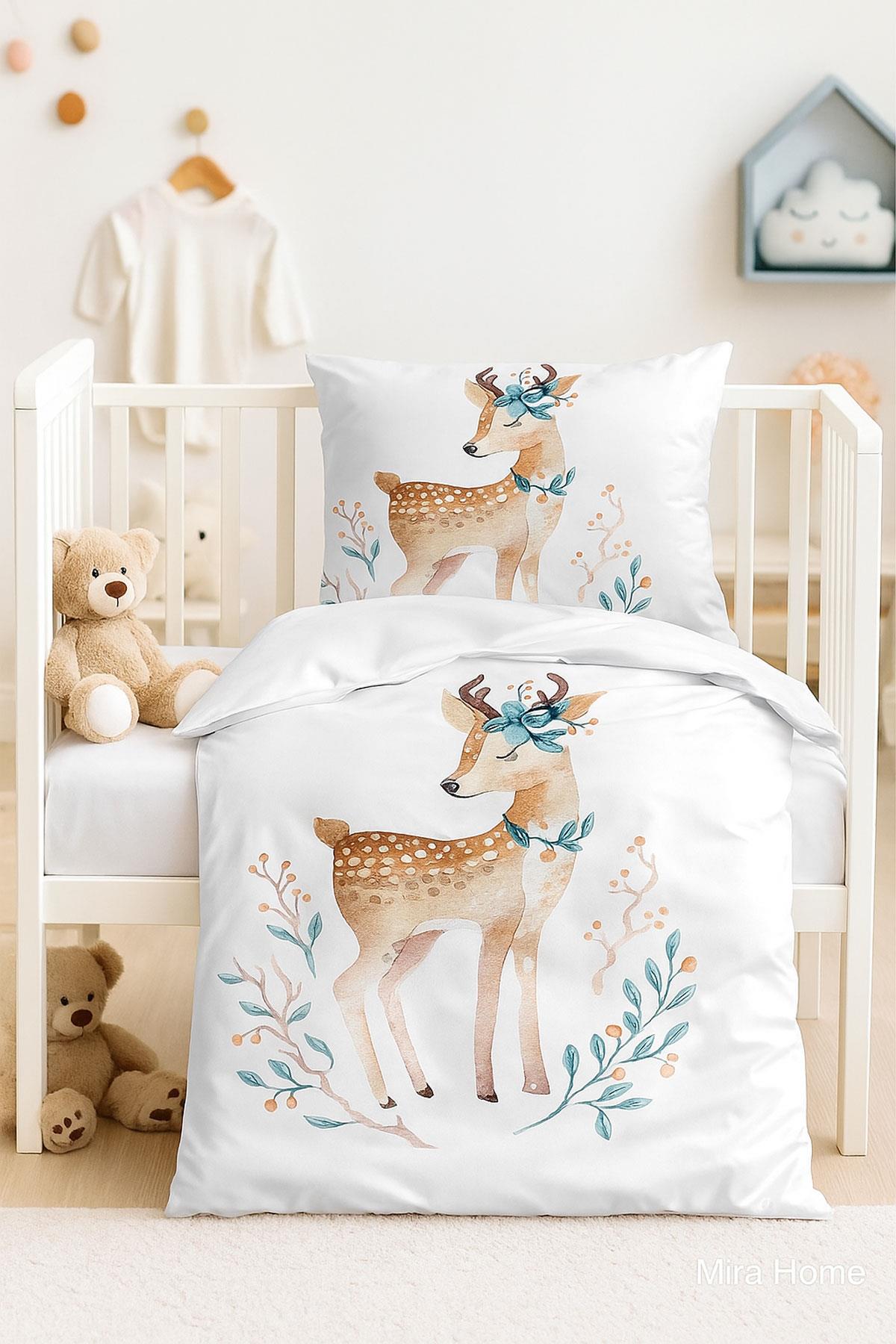 Yenidoğan Kız Bebek Nevresim Takımı 3D Pamuklu Ahu