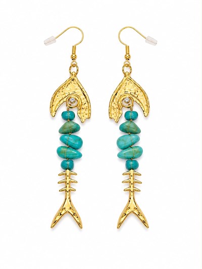 TURQUOISE FISH EARRINGS