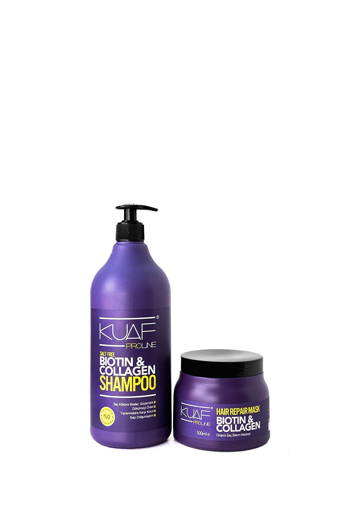 Sülfatsız Dolgunlaştırıcı Biotin&Kolajen Şampuan 1000 ml + Biotin&kolajen Saç Bakım Maskesi 500 ml