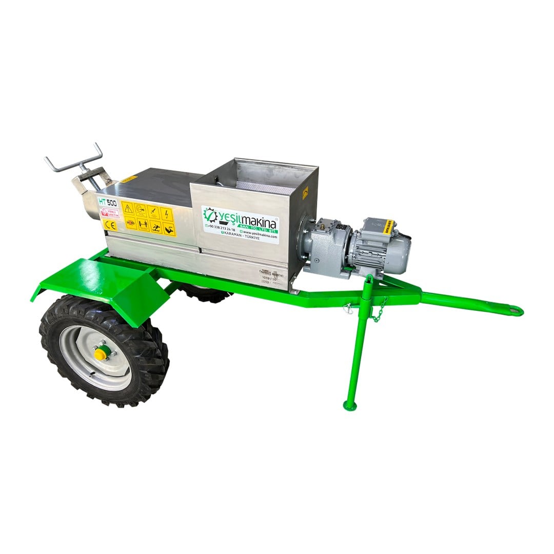 Yeşil Makina HT 500 Helezonlu Şıra Makinesi 500 Kg/s 220V (Römork Tipi)
