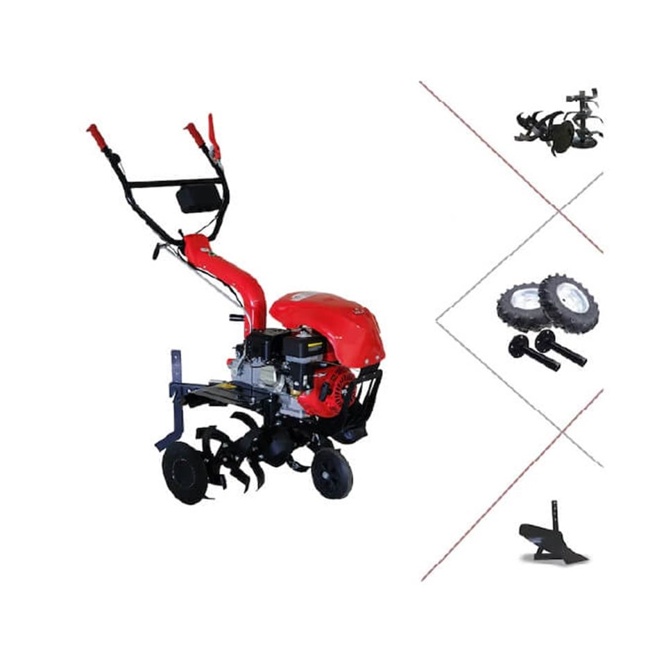 Bolat Atom 7 HP 3+1 Benzinli Çapa Makinesi + Teker Takımı + Pulluk Aparatı
