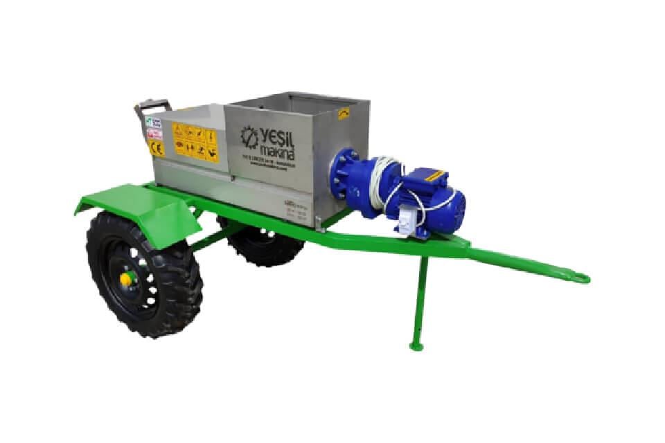 Yeşil Makina HT500 220v 500kg/s Römork Tipi Helezonlu Şıra Makinası Üzüm Sıkma Makinası