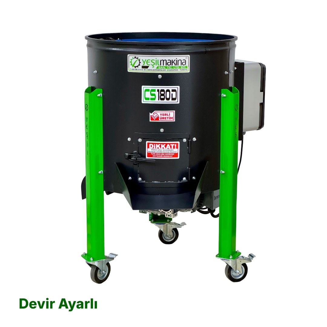 Yeşil Makina CS 180D Devir Ayarlı Ceviz Soyma Makinesi 180 Litre (Rendeli Tip)