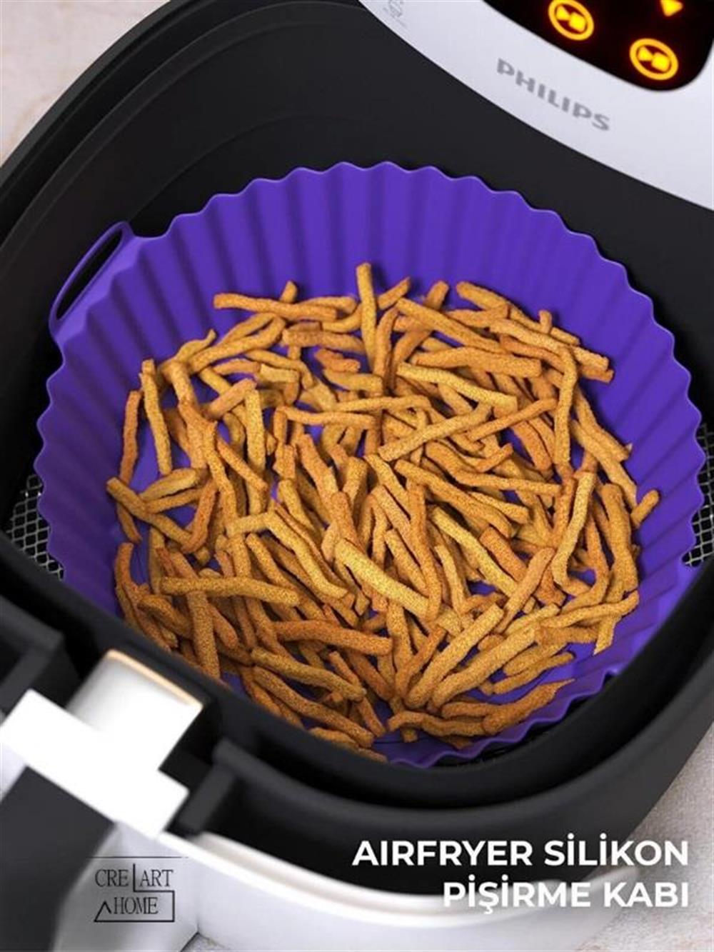 Airfryer Silikon Pişirme Kabı 20x5 Cm Bpa Içermez Tüm Airfryer'lere Uyumlu Pişirme Kağıdı MOR