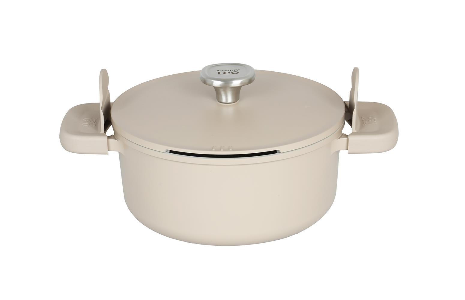 BergHOFF Leo Phantom Yapışmaz Kapaklı Tencere Latte 24 cm 8501449