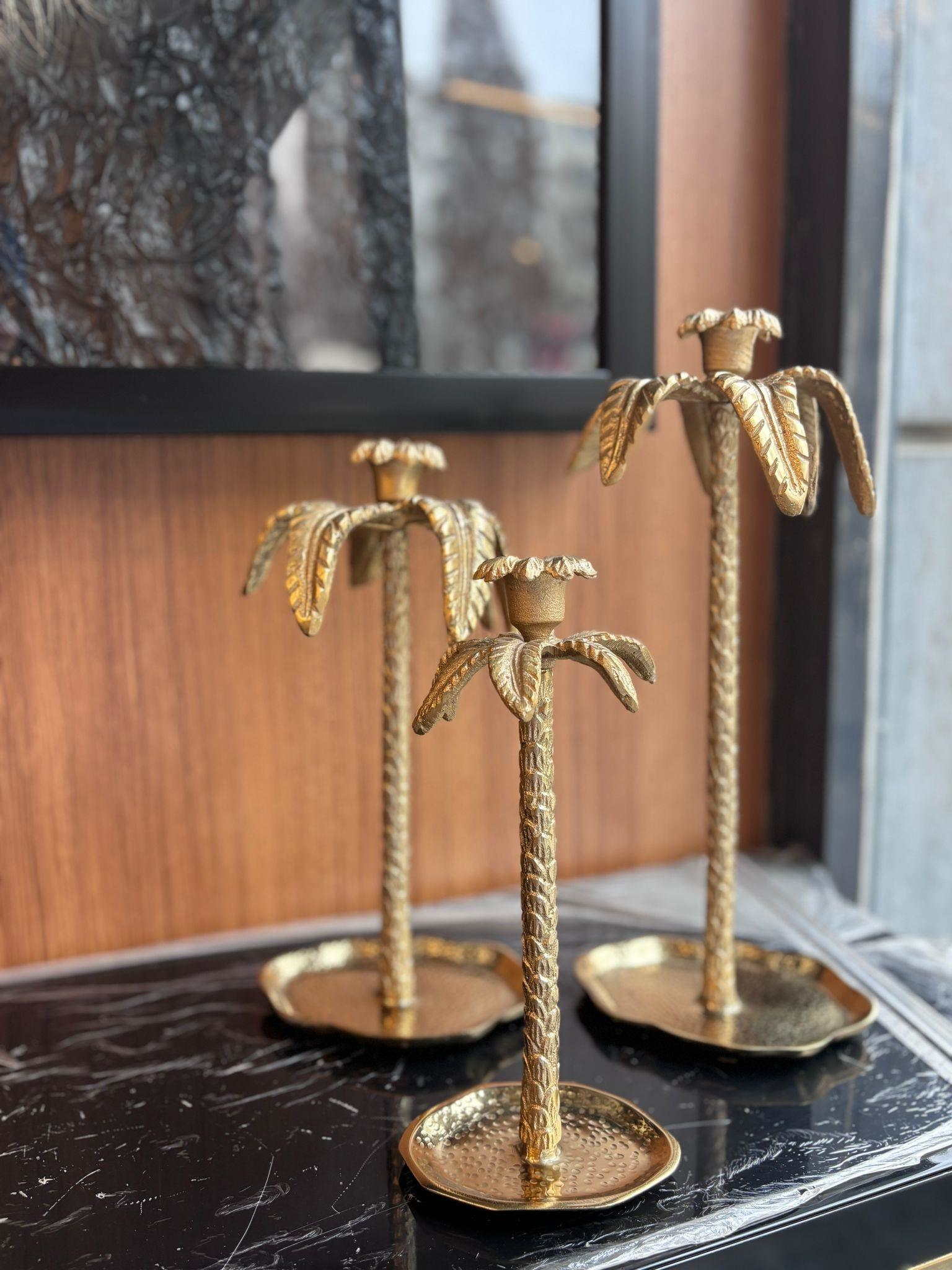 Crearthome 3 'lü Mumluk Palmiye Model Aksesuar Gold