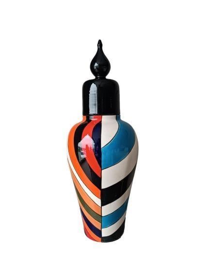Crearthome El Boyama Renkli Dekoratif Asil Küp 65 cm A-006