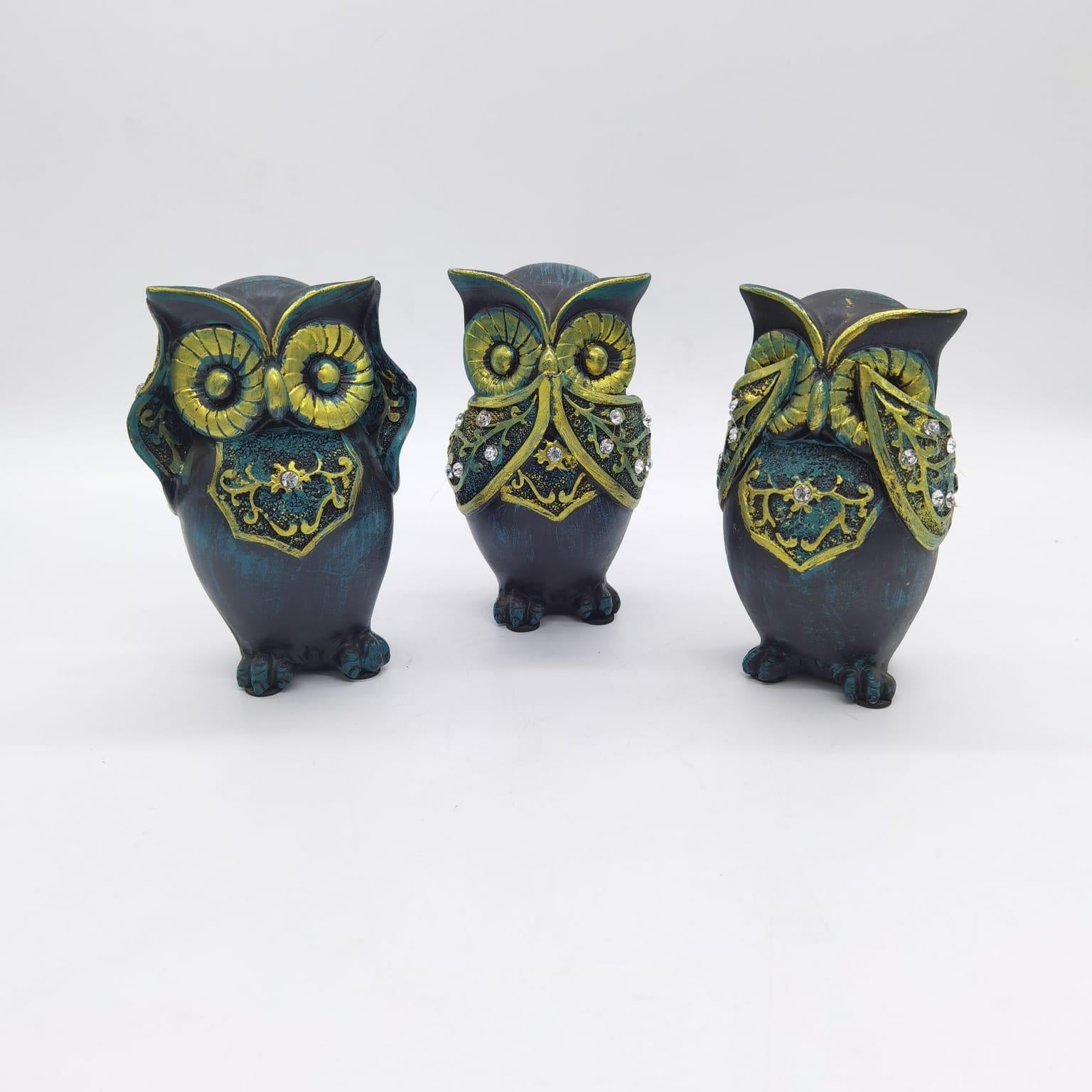 Crearthome Görmedim Duymadım Bilmiyorum Dekoratif Baykuş Biblo 16X9 CM