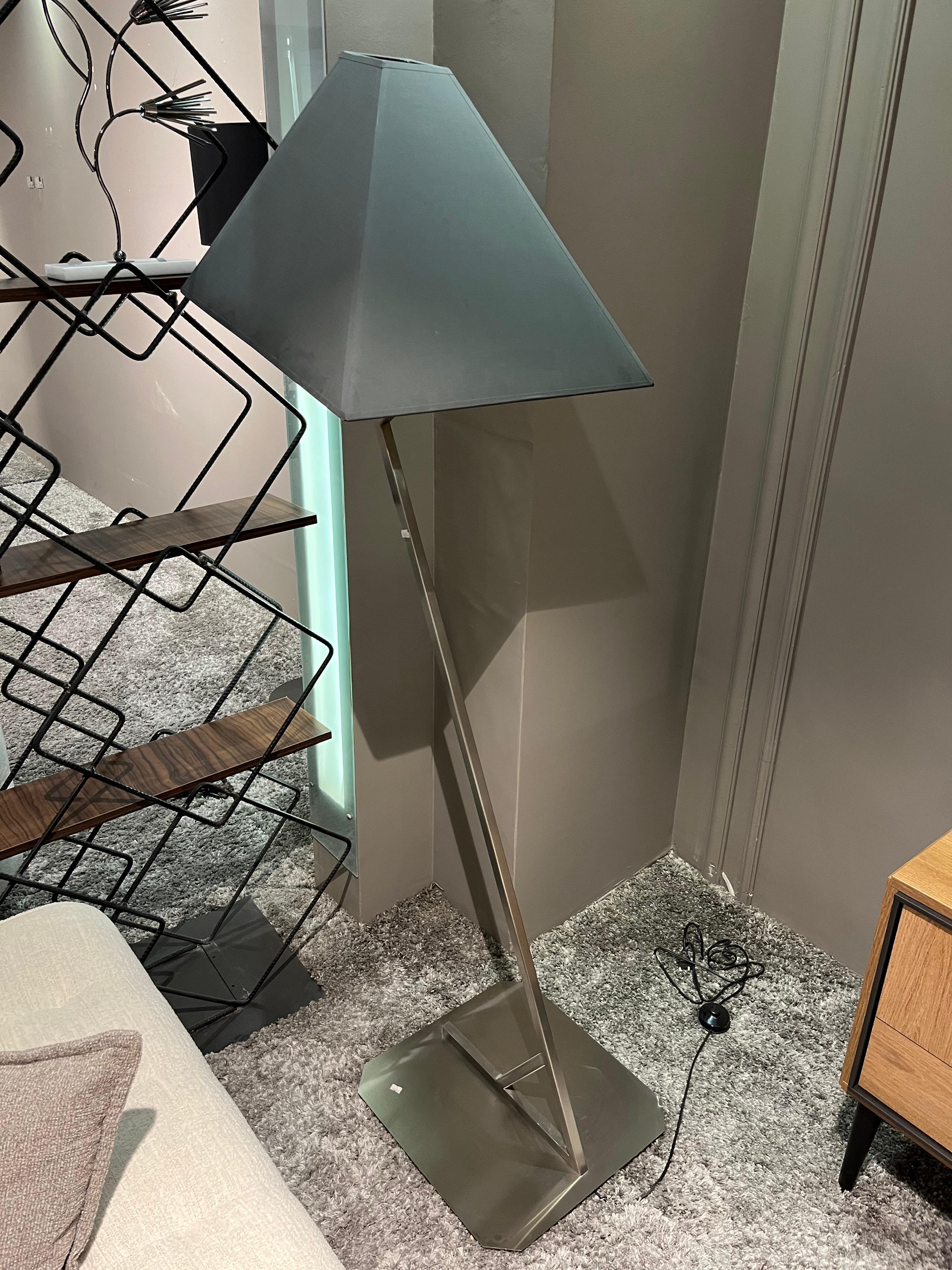 Crearthome Lacivert Gümüş Ayaklı Dekoratif Z Lambader 170Cm