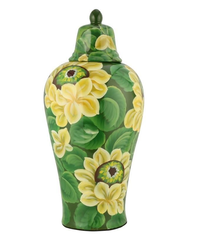 Crearthome Seramik Ayçiçeği Dekoratif Vazo 24,5*24,5*56 cm AK.WLT0515