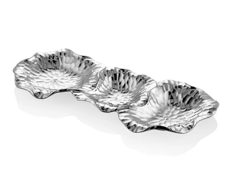 Lamedore Lotus Silver 3 Gözlü Tabak 49x21x4 cm 1BXS-A1862S