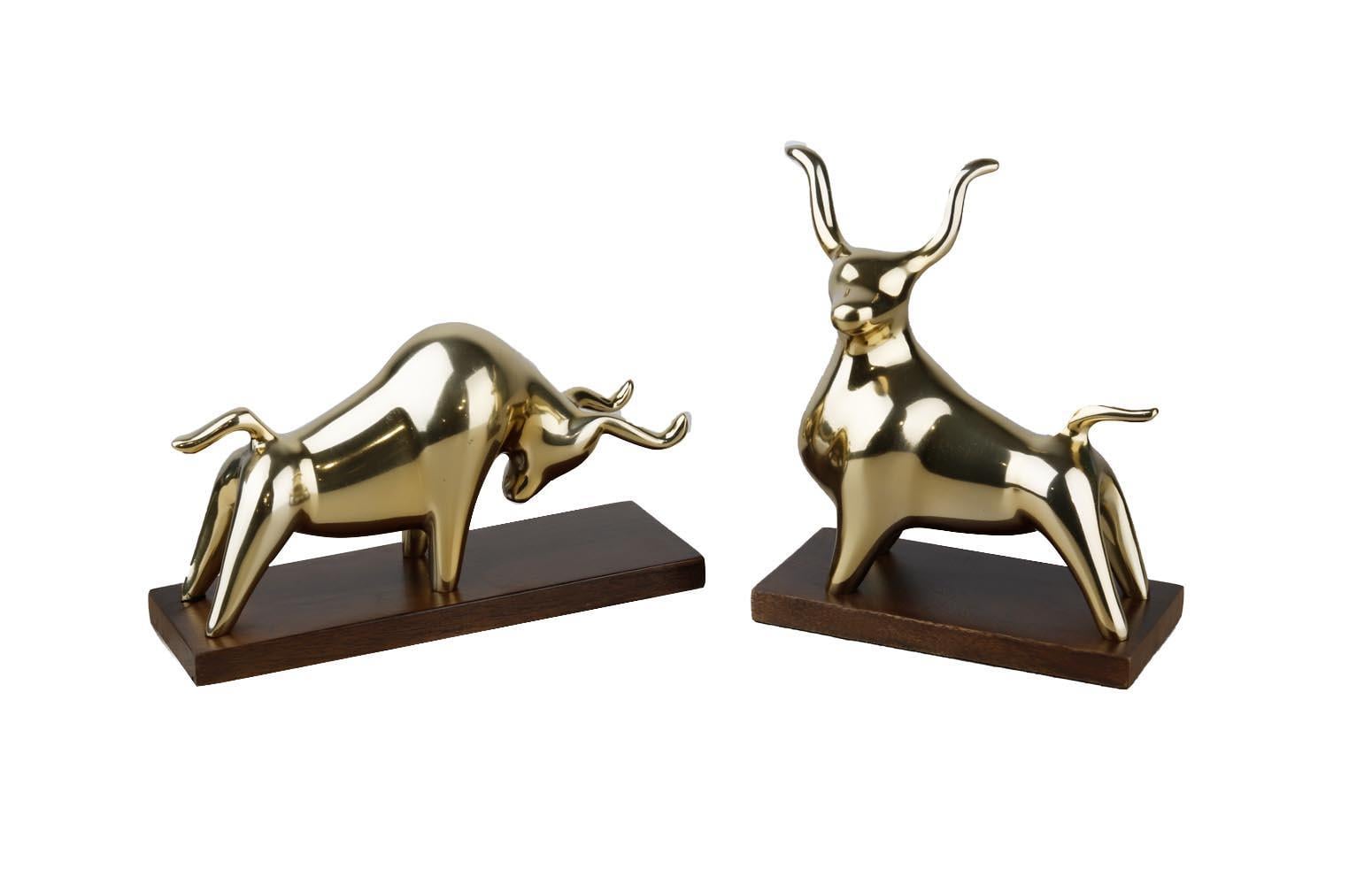 Lucky Art Gold Metal 2'li Dekoratif Boğa Set 44x8,5x21 cm EIC 019