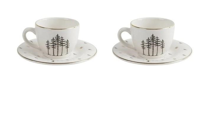 Porland Forest Tabaklı Kahve Fincanı 85cc 2'li 04LFH000459
