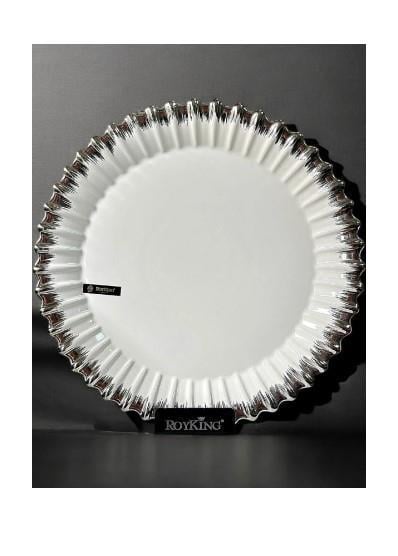 Roy King Line Silver Yuvarlak Sunum Tabak 33 Cm GBS 010