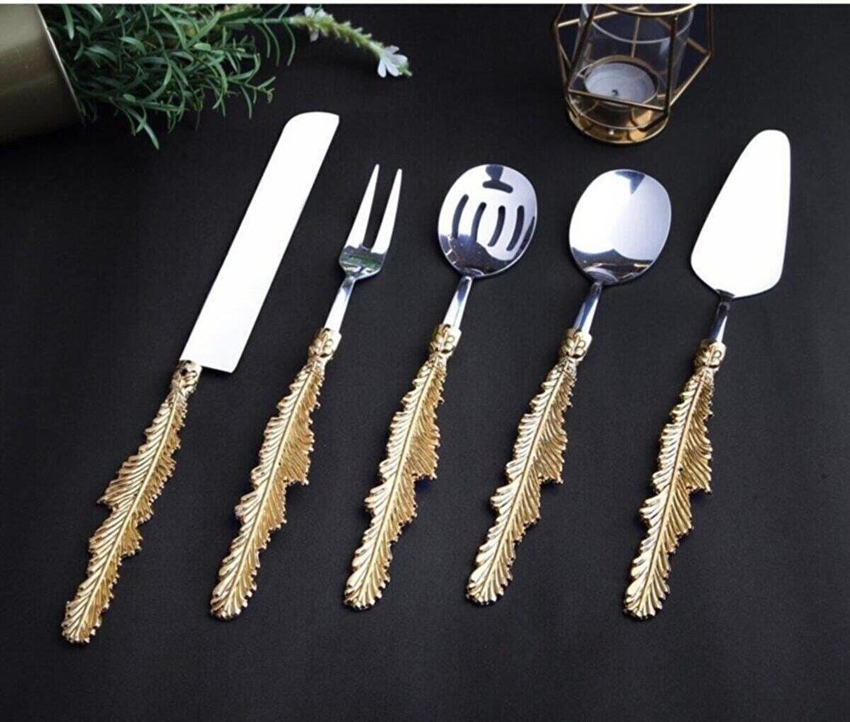 ROY KING Tüy 5 Parça Servis Seti Altın EYM 001