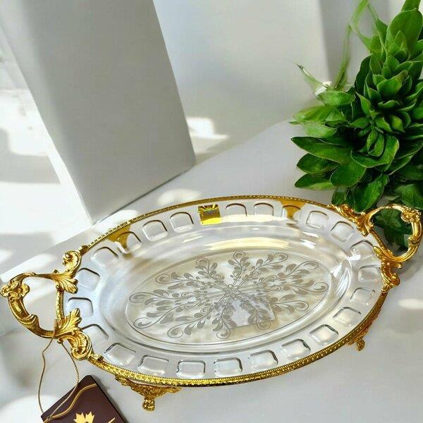 Royking Ayaklı Oval Sunum Tabağı 35x29x20x4cm CRG162